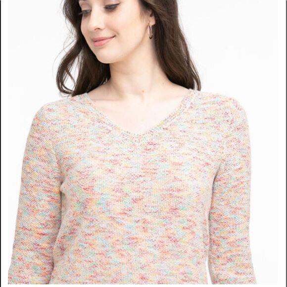 Ricki's V-Neck Curved Hem Pullover Sweater Space Dye Color Size Extra Small - Picture 15 of 15